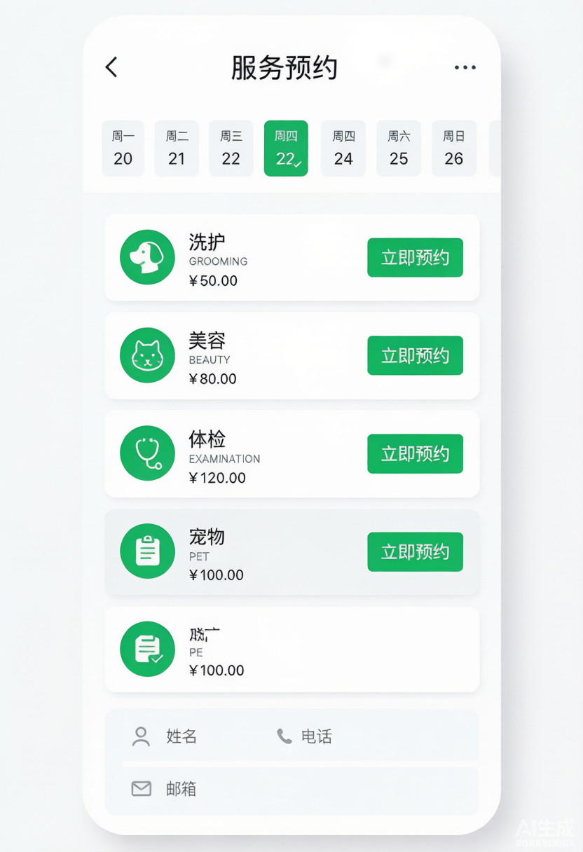 服务预约小程序示例